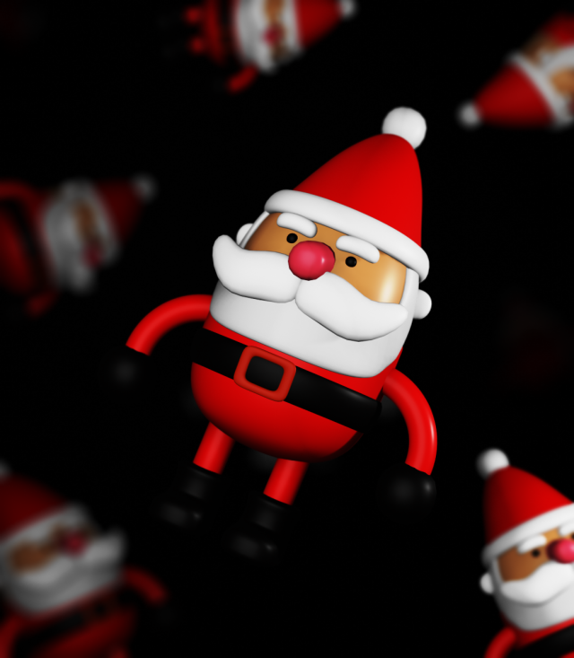 Santa 3D Model .c4d .max .obj .3ds .fbx .stl .blend