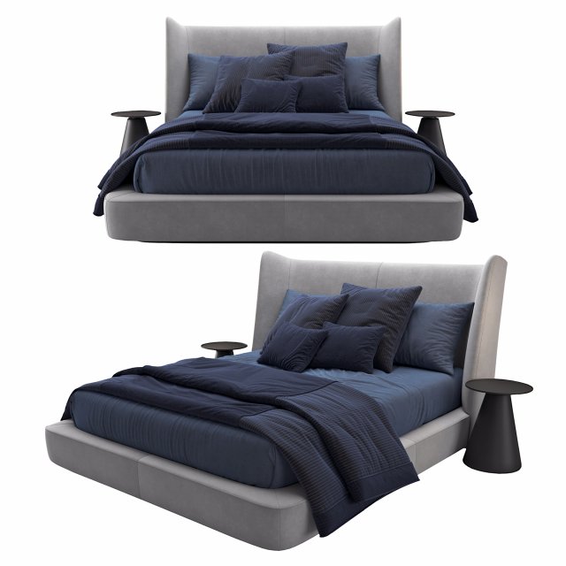 Bed Midnight Flexform 3D 모델 .c4d .max .obj .3ds .fbx .stl .blend