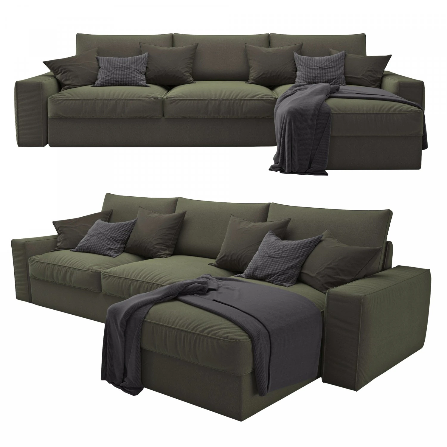 Sofa KIVIK Ikea 3D Model .c4d .max .obj .3ds .fbx .stl .blend