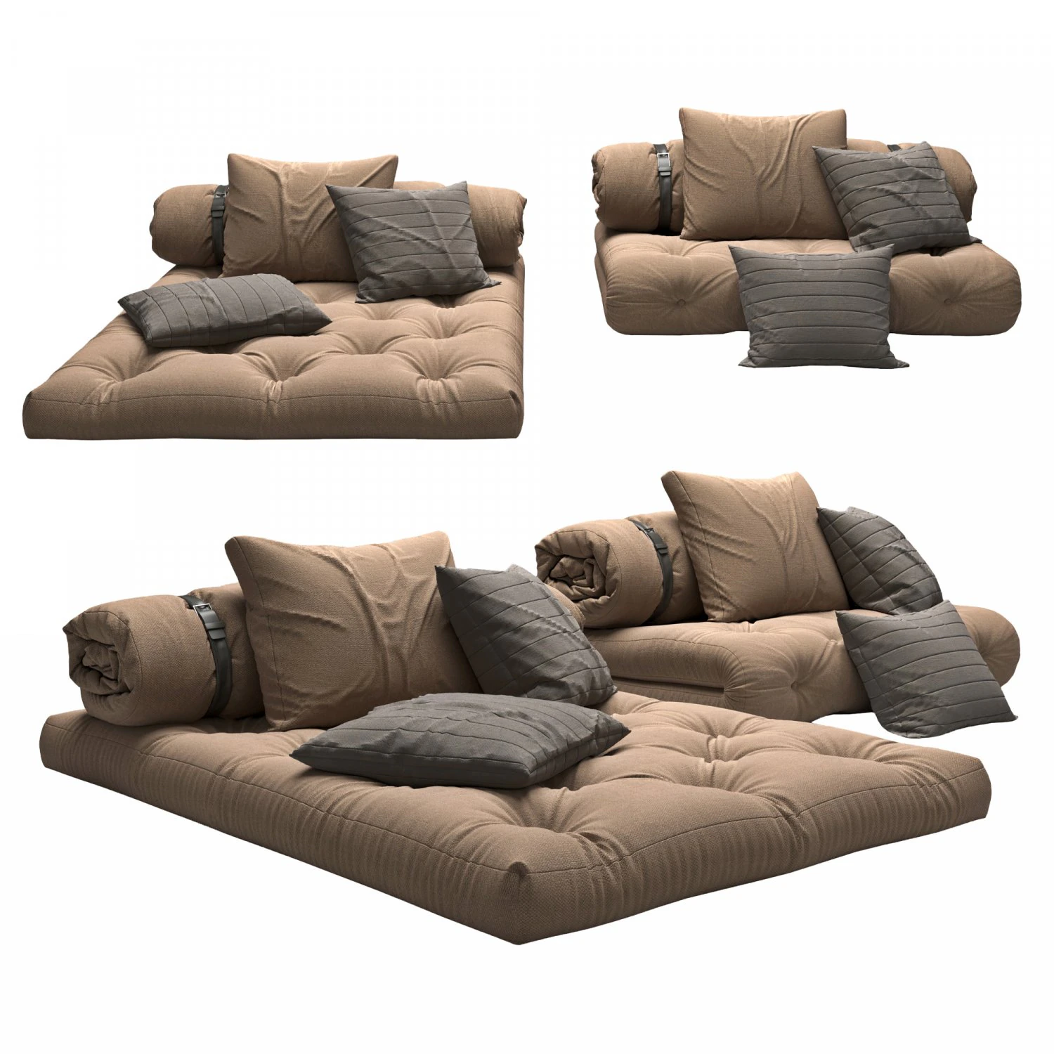 Canapea variabila Karup Buckle 3D Model .c4d .max .obj .3ds .fbx .stl .blend