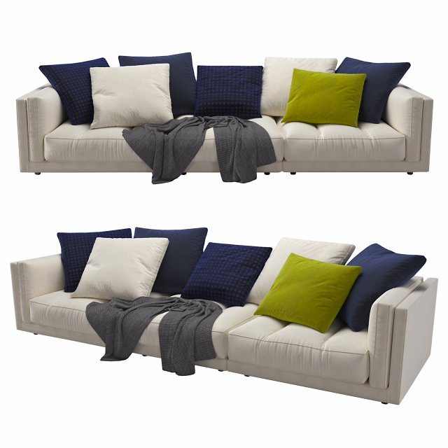 Sofa LUCIEN Flexform 3D Модель .c4d .max .obj .3ds .fbx .stl .blend