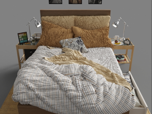 Double bed 3D Model