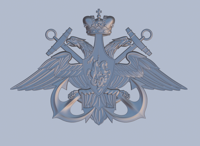 Coat of arms of the russian navy 3D Model .c4d .max .obj .3ds .fbx .stl .blend 