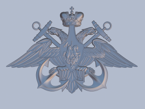 Coat of arms of the russian navy 3D Model