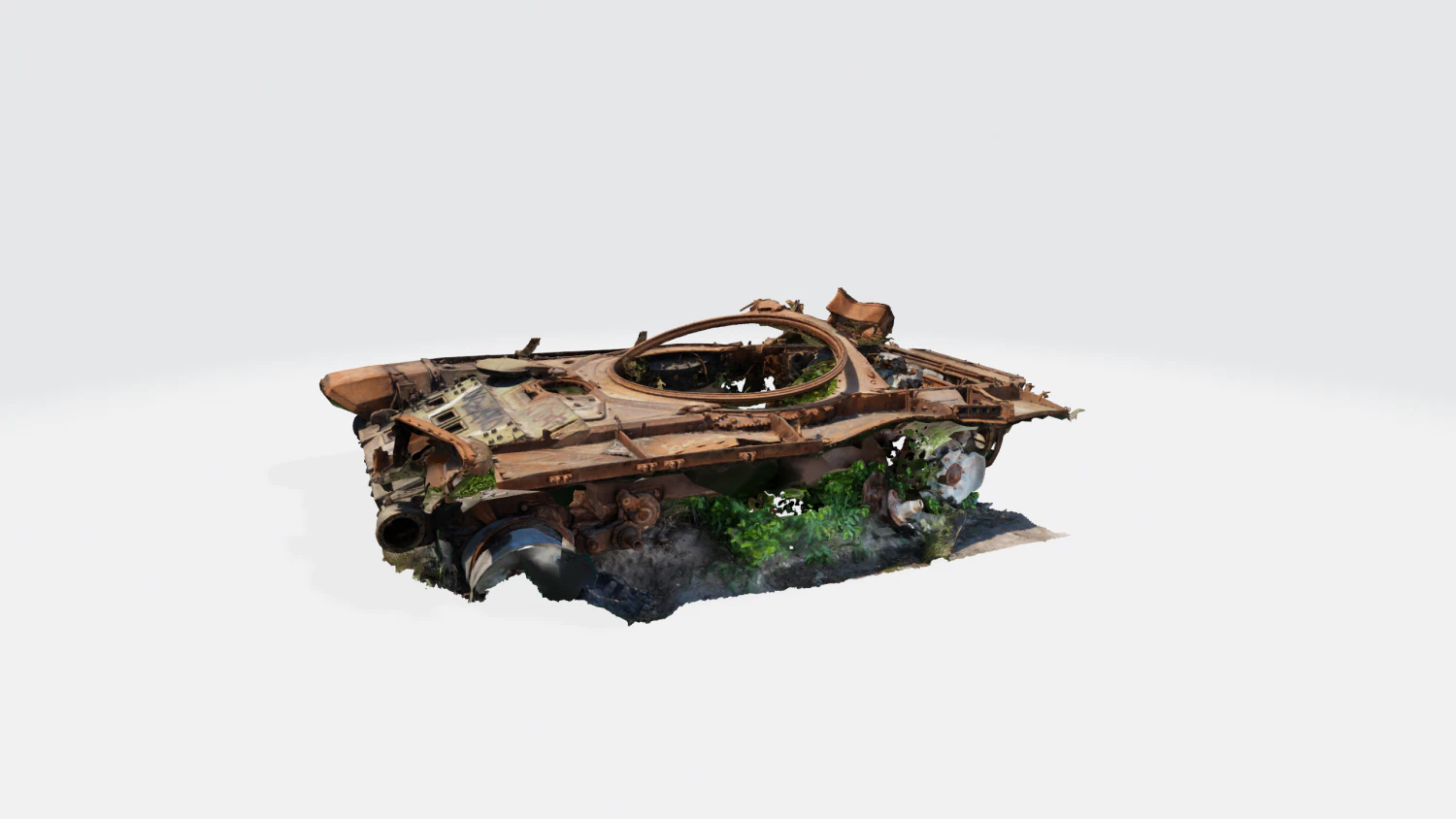 Russian destroyed TankT72 3D Model .c4d .max .obj .3ds .fbx .stl .blend