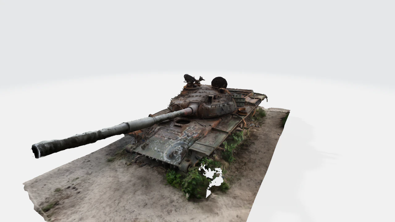 Russian destroyed TankT72 3D Model .c4d .max .obj .3ds .fbx .stl .blend 