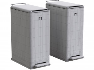 Gallon Rectangular Pedal Trash Can Odor 3D Model