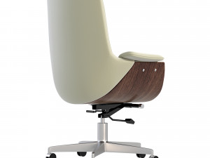 Gray Leather Modern Home Office Chair Upholstered High Back Desk 3D Модель