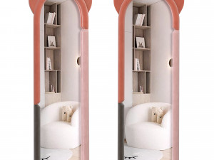Full-Length Girls Bedroom Aesthetic Floor Mirror 3D Model