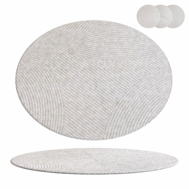 SET OF MODDERN ROUND AREA RUGS 3D Model .c4d .max .obj .3ds .fbx .stl .blend 