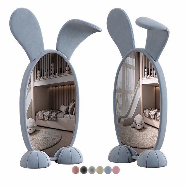 BUNNY FLOOR MIRROR 3D मॉडल .c4d .max .obj .3ds .fbx .stl .blend 