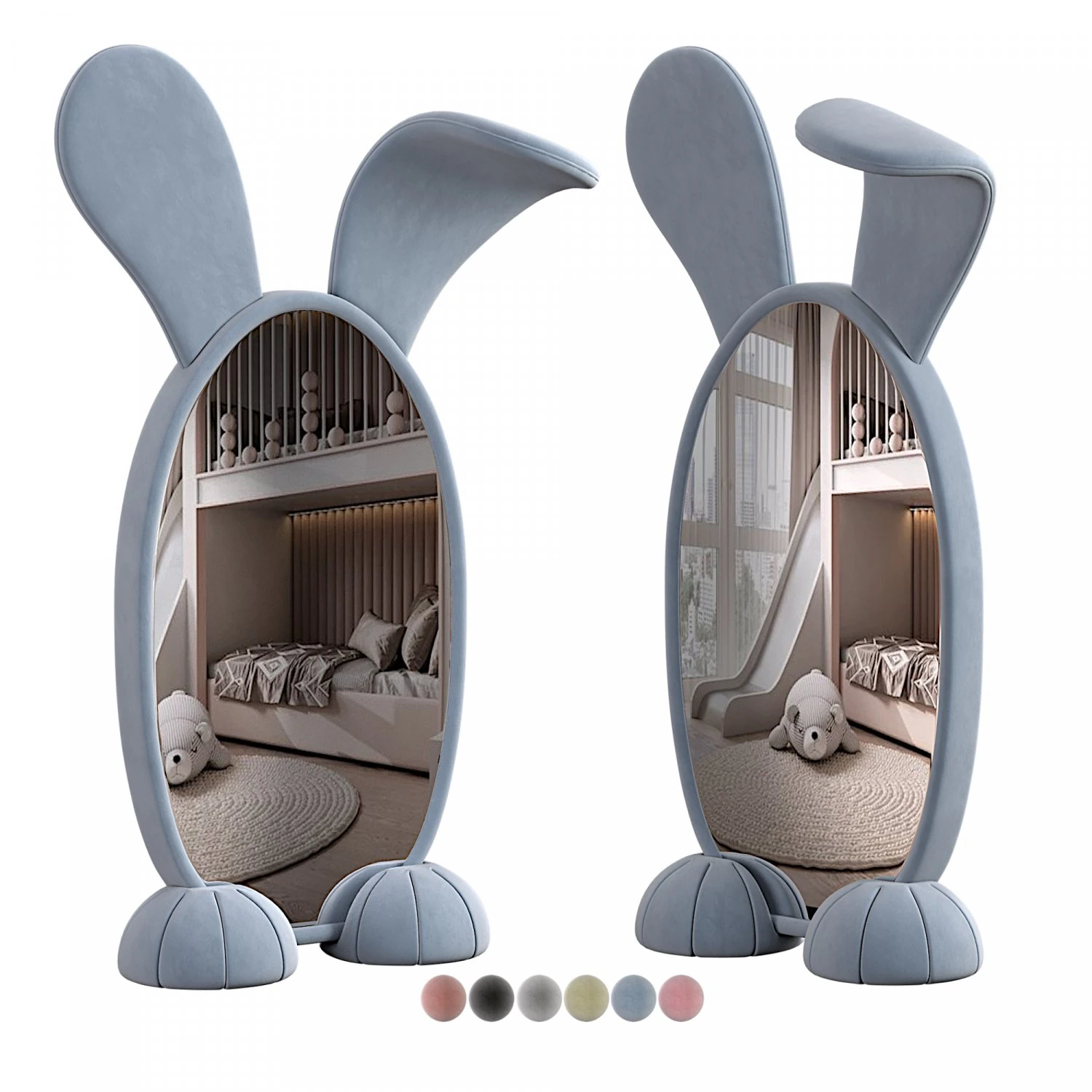 BUNNY FLOOR MIRROR 3D Model .c4d .max .obj .3ds .fbx .stl .blend