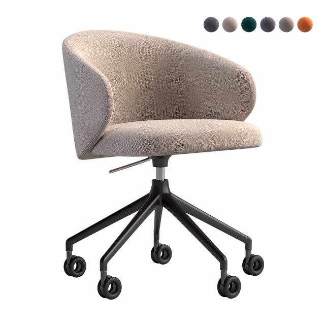 Tuka Upholstered Swivel Office Chair 2modern 6 in 1 Modello 3D .c4d .max .obj .3ds .fbx .stl .blend 