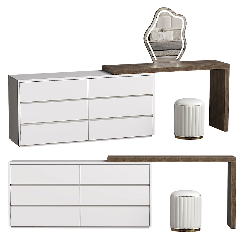 ELEGANT MAKEUP TABLE WITH A COMFORTABLE SEATING 3D 모델 .c4d .max .obj .3ds .fbx .stl .blend 
