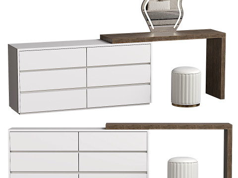 ELEGANT MAKEUP TABLE WITH A COMFORTABLE SEATING 3D Модель