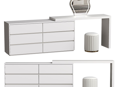 ELEGANT MAKEUP TABLE WITH A COMFORTABLE SEATING 3D 모델
