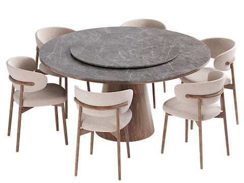 Rotating dining table with chairs Modelo 3D