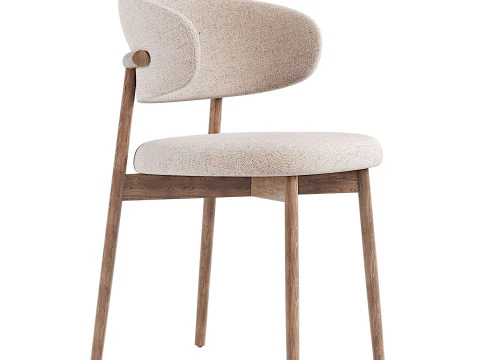 Draaibare eettafel met stoelen 3D Model