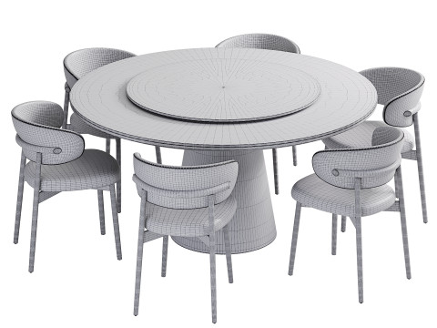 Rotating dining table with chairs Modelo 3D