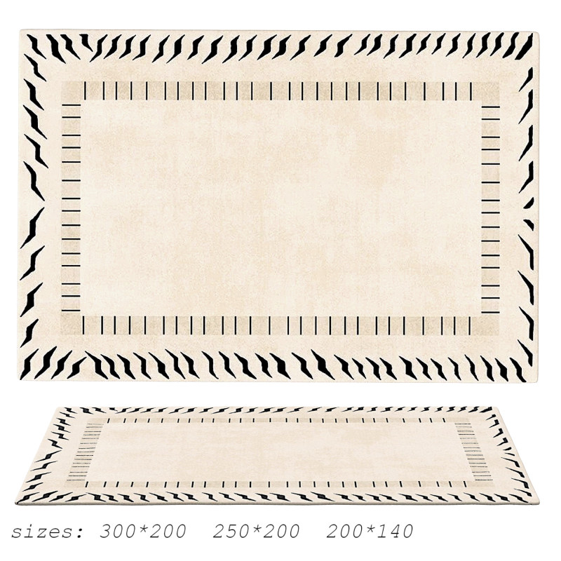 MID CENTURY CREAM AREA RUGS 02 3D Model .c4d .max .obj .3ds .fbx .stl .blend 
