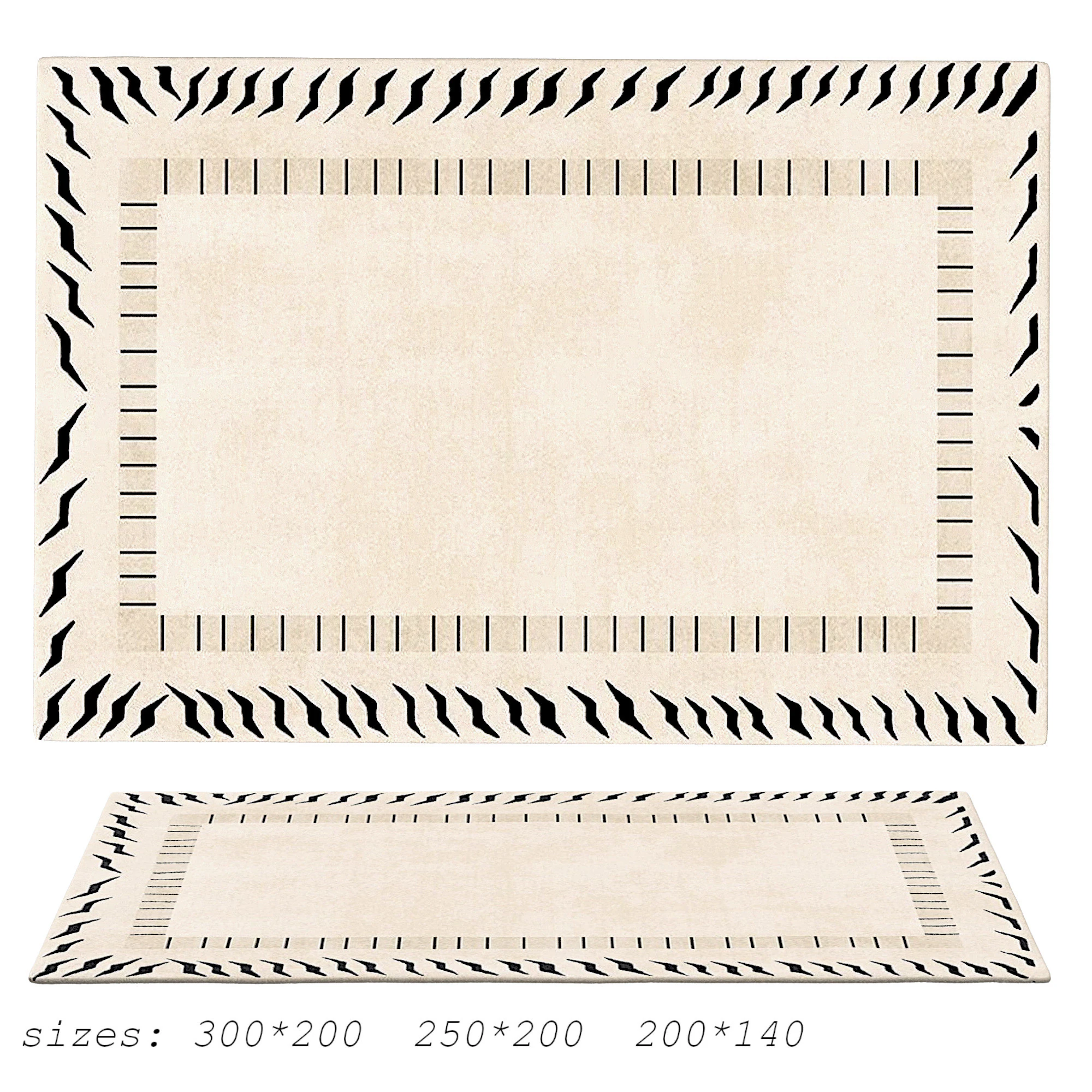 ミッドセンチュリー クリームエリアラグ 02 3Dモデル .c4d .max .obj .3ds .fbx .stl .blend 