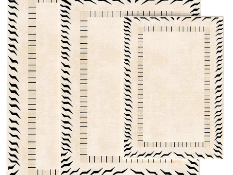 MID CENTURY CREAM AREA RUGS 02 3D Model