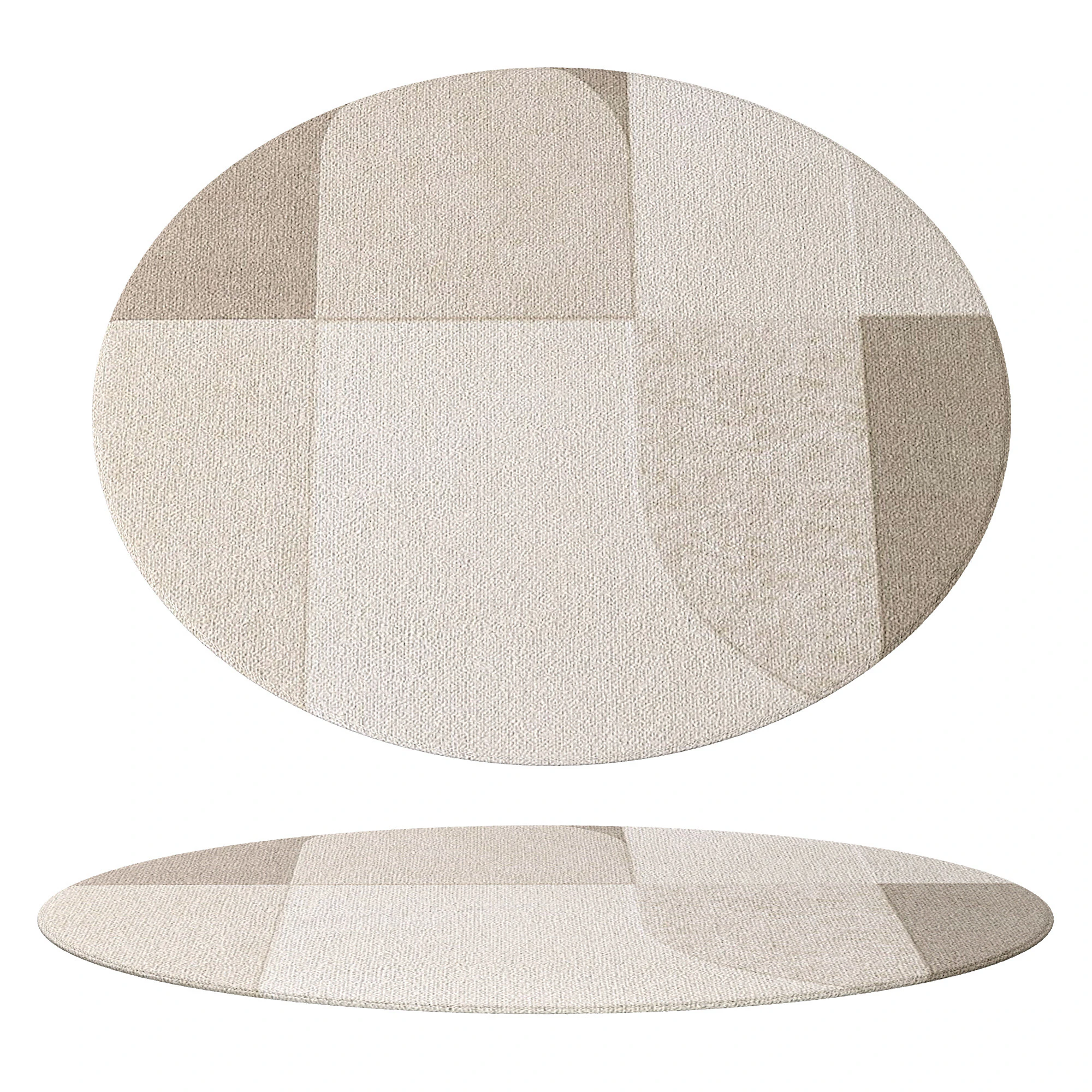 Abstract Contemporary Round Rug 02 3D Model .c4d .max .obj .3ds .fbx .stl .blend 