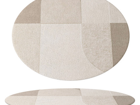 Abstract Contemporary Round Rug 02 Model 3D