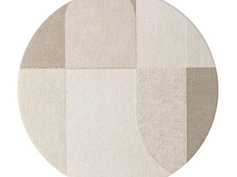 Abstract Contemporary Round Rug 02 3D Model