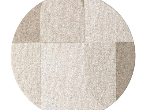 Abstract Contemporary Round Rug 02 3D Model