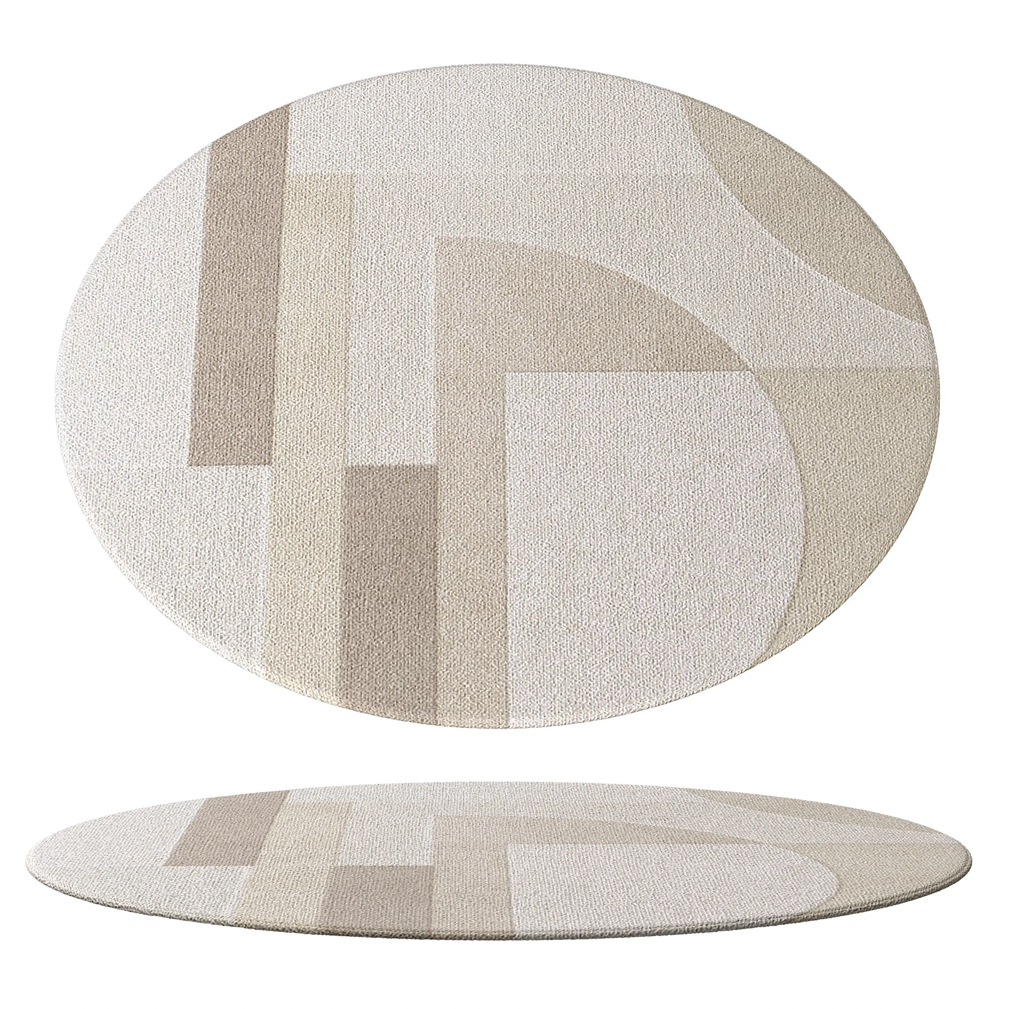 CONTEMPORARY ROUND RUG 03 3D Model .c4d .max .obj .3ds .fbx .stl .blend 