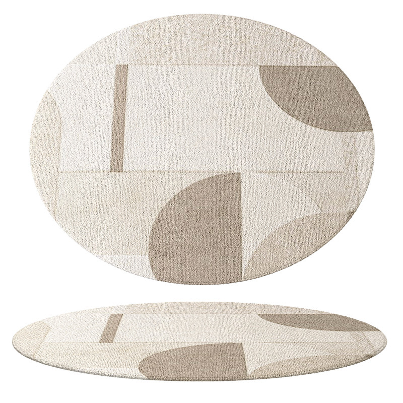 Abstract Contemporary Round Rug 03 3D Model .c4d .max .obj .3ds .fbx .stl .blend 