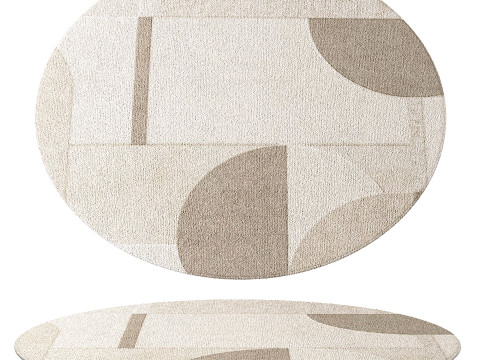 Abstract Contemporary Round Rug 03 Model 3D