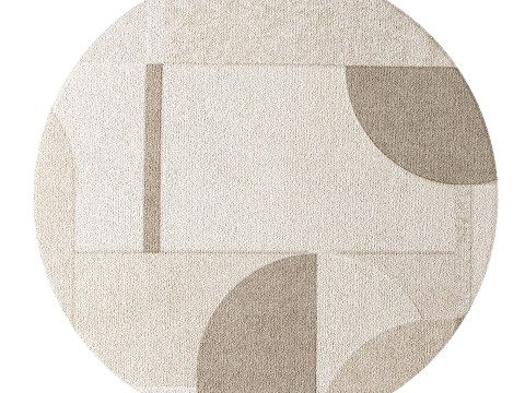 Abstract Contemporary Round Rug 03 3D Model