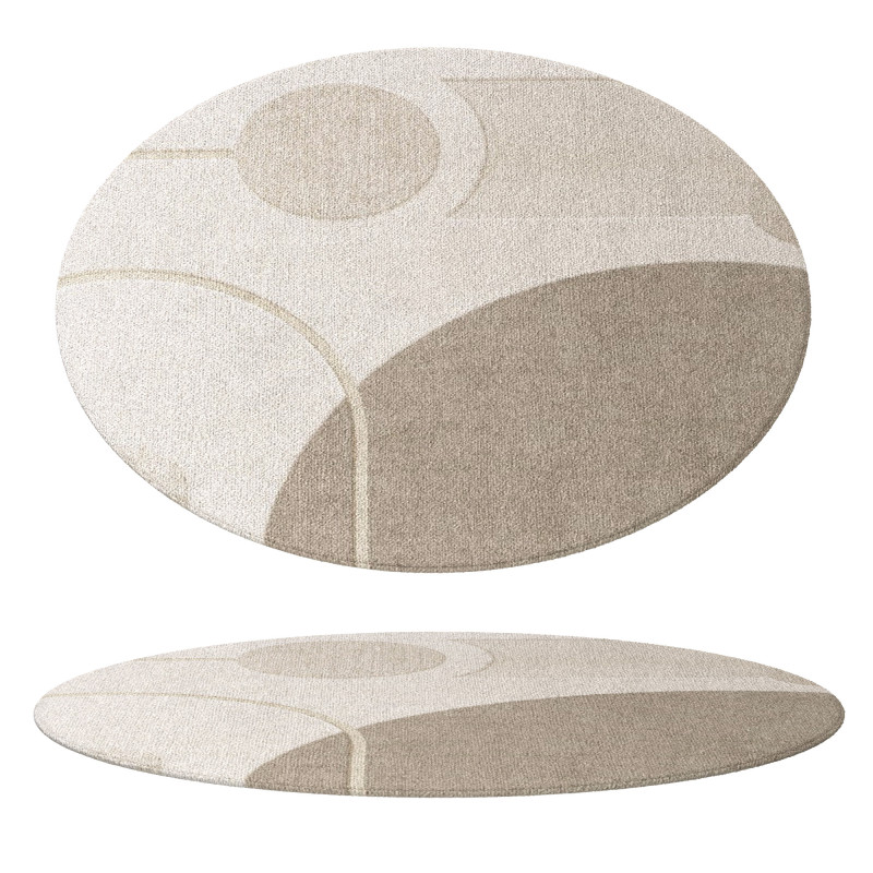 Round area rug under coffee table 02 3D Model .c4d .max .obj .3ds .fbx .stl .blend 