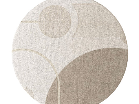 Round area rug under coffee table 02 3D Model
