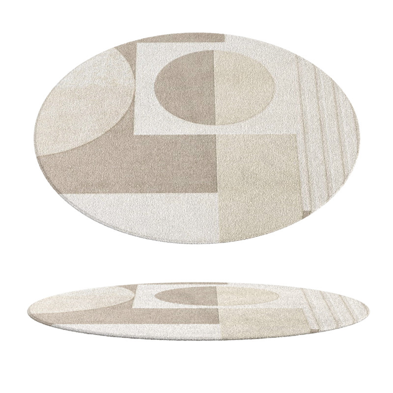 ROUND AREA RUG UNDER COFFEE TABLE 01 Modelo 3D .c4d .max .obj .3ds .fbx .stl .blend 