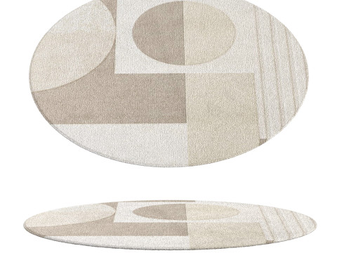 ROUND AREA RUG UNDER COFFEE TABLE 01 Model 3D