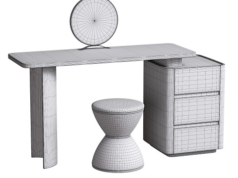 Push-Pull and Scalable 2-in-1 Dressing Table 3D Модель
