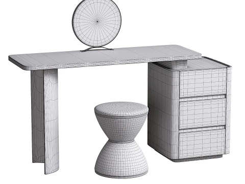 Push-Pull and Scalable 2-in-1 Dressing Table 3D Model