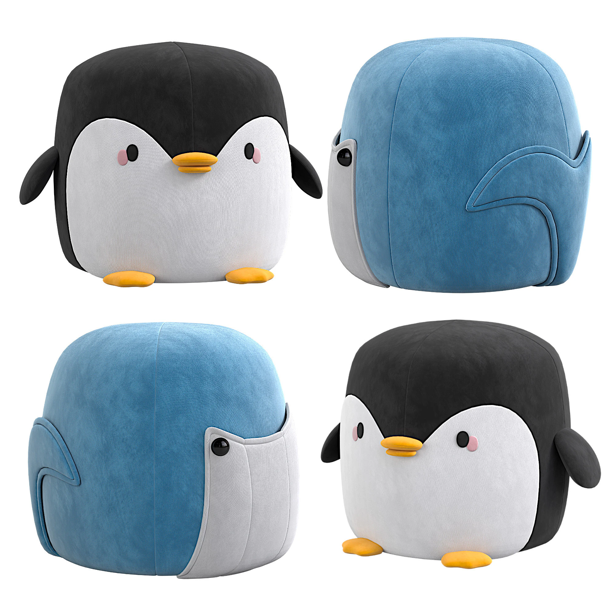 CUTE ANIMAL OTTOMANS 3D Model .c4d .max .obj .3ds .fbx .stl .blend