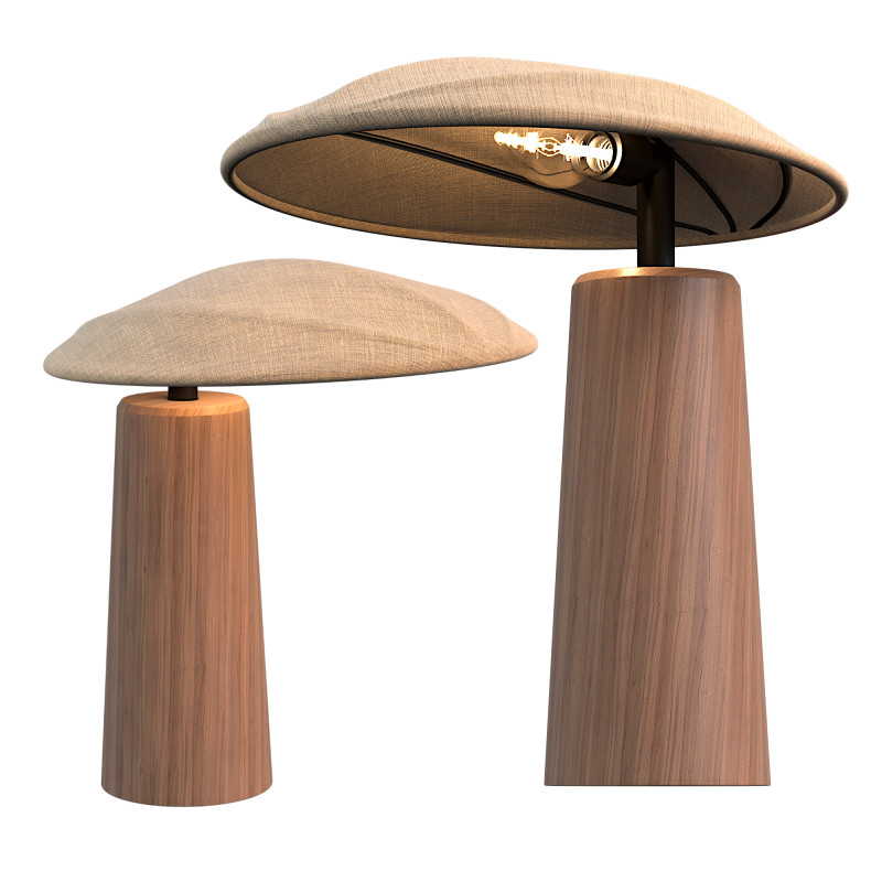 Wabi-sabi Table Lamp Simple Solid Wood Bedroom Bedside Desk Lamp Modelo 3D .c4d .max .obj .3ds .fbx .stl .blend 