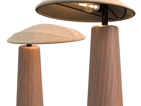 Wabi-sabi Table Lamp Simple Solid Wood Bedroom Bedside Desk Lamp Modelo 3D