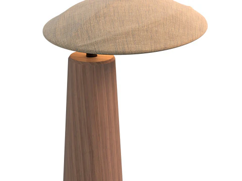 Wabi-sabi Table Lamp Simple Solid Wood Bedroom Bedside Desk Lamp 3D Model