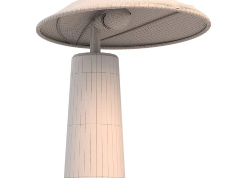 Wabi-sabi Table Lamp Simple Solid Wood Bedroom Bedside Desk Lamp 3D Model