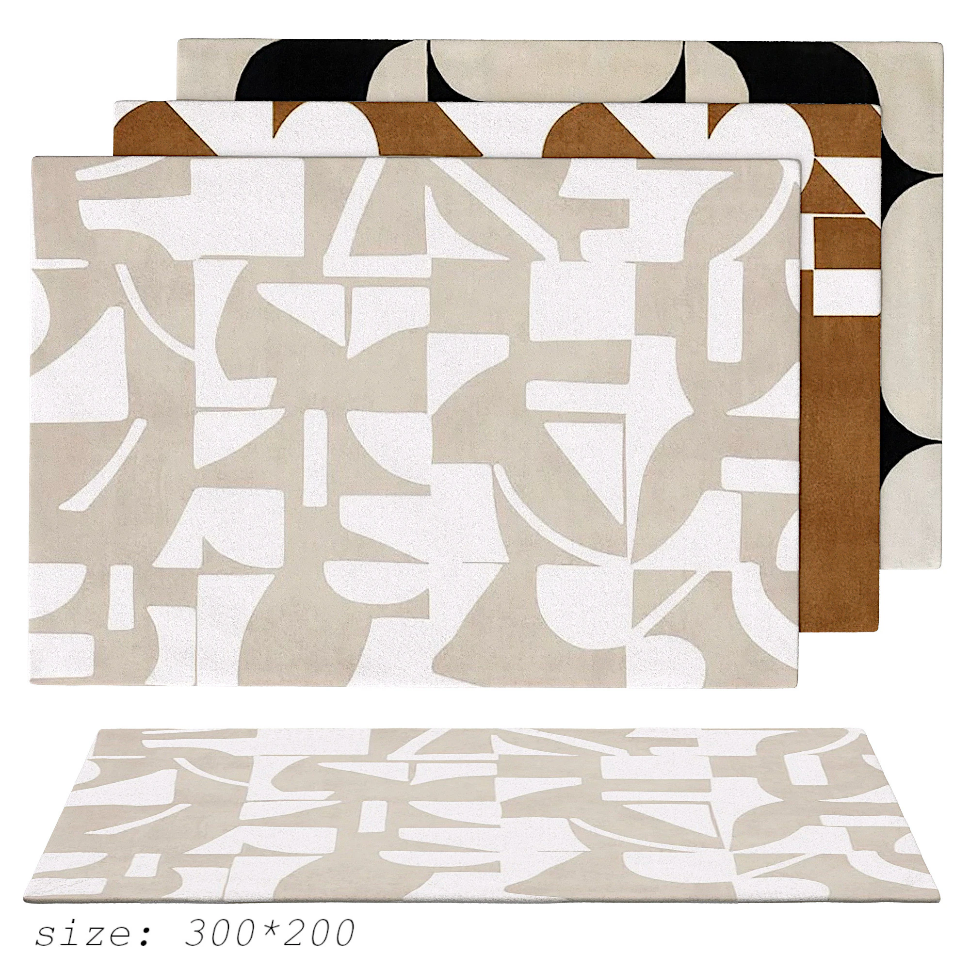 Set of modern rectangular carpets 3D Model .c4d .max .obj .3ds .fbx .stl .blend 