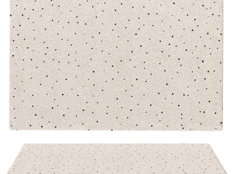 Cream area rug for living room and bedroom 3D Model