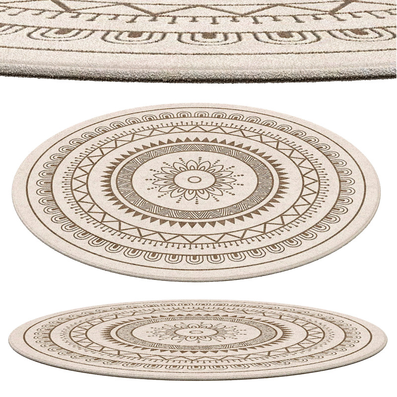 CONTEMPORARY ROUND RUG 3D 模型 .c4d .max .obj .3ds .fbx .stl .blend 