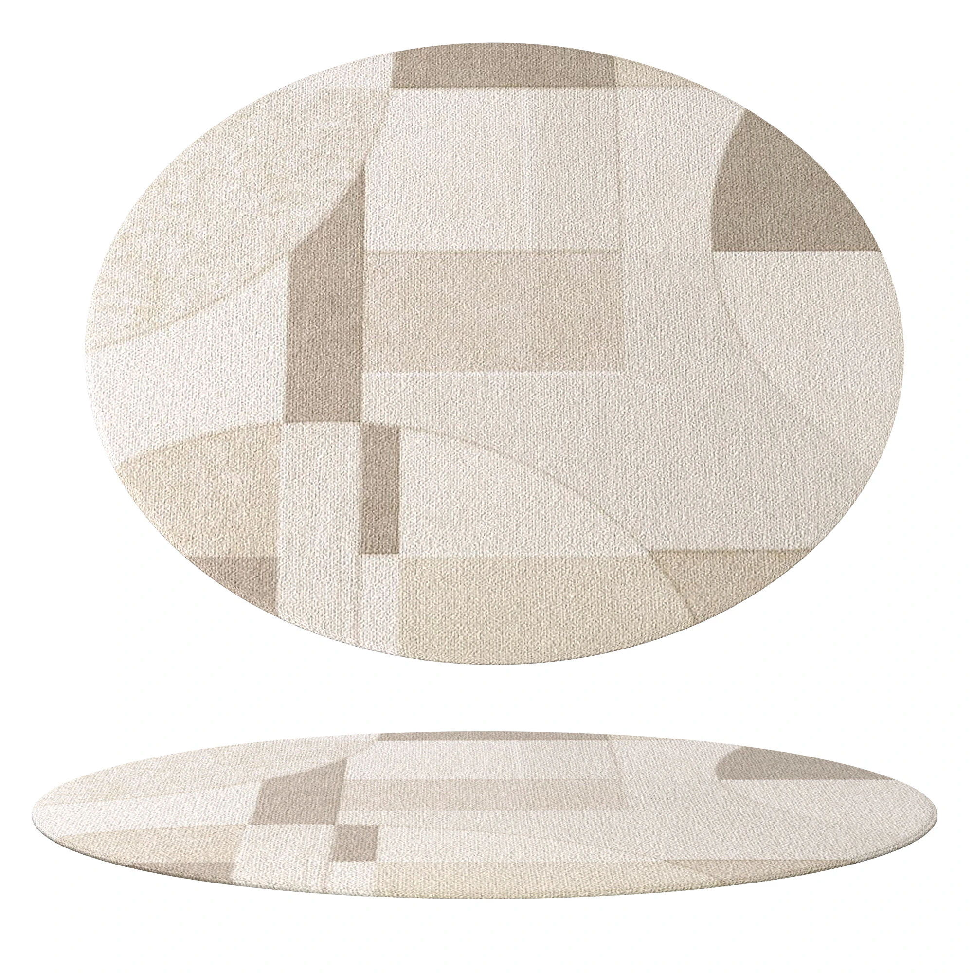 Modern Round Area Rug 02 3D Model .c4d .max .obj .3ds .fbx .stl .blend 