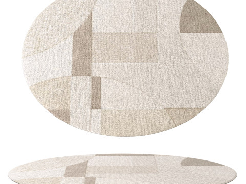 Modern Round Area Rug 02 3D Model